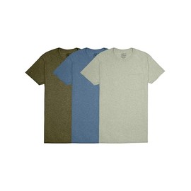 Fruit of the Loom Men's Standard Tee Undershirts, Moisture Wicking & Tag Free, Short Sleeve T-Shirts, Assorted Earth Tones-3 Pack-Pocket