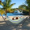 JUNELILY 9' Double Cotton Hammock with Space Saving Steel Stand