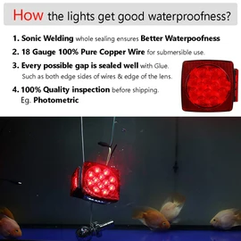 CZC AUTO 12V Submersible LED Trailer Tail Light Kit for Under 80 Inch Boat Utility Waterproof (Trailer light kit)