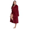 RONGTAI Women's Fleece Long Length Hoodie Bathrobe Soft Plush Material