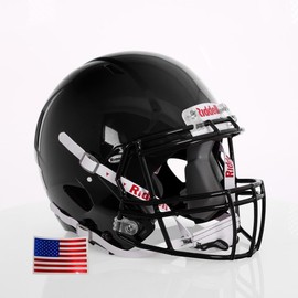 Green Gridiron - Riddell Speed Victor I - Youth w/Black S-2BD-HS4-1P + US Helmet Flag Decal (Black, Small/Medium)