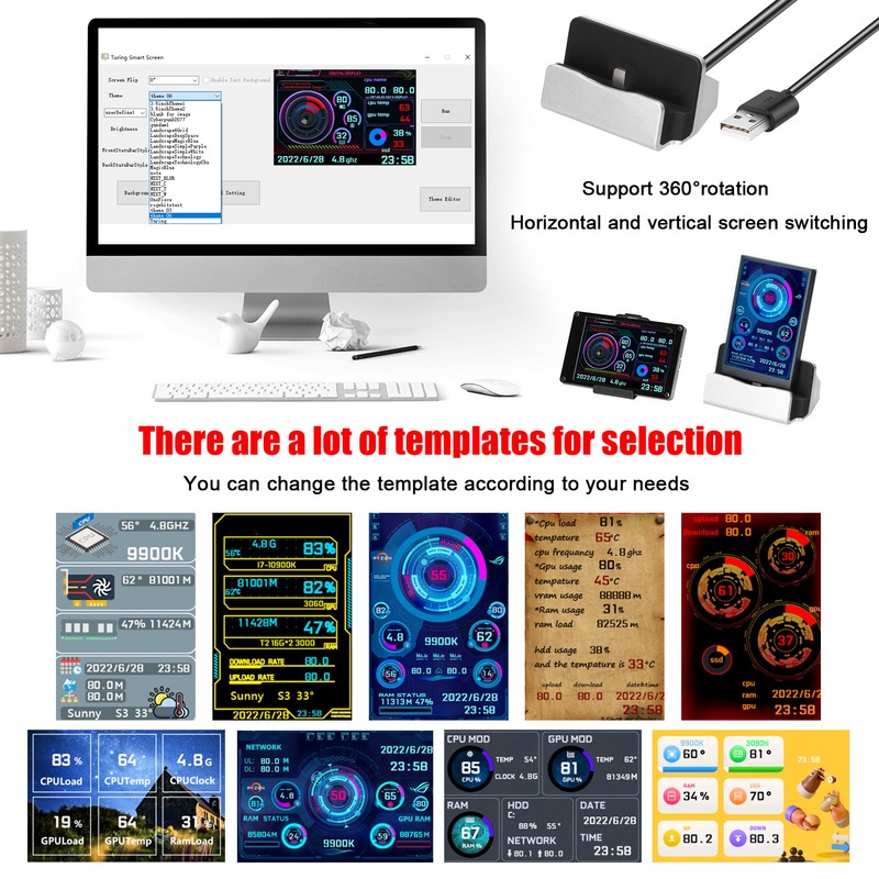 3.5 Inch IPS LCD Monitor Display Computers Monitor CPU GPU