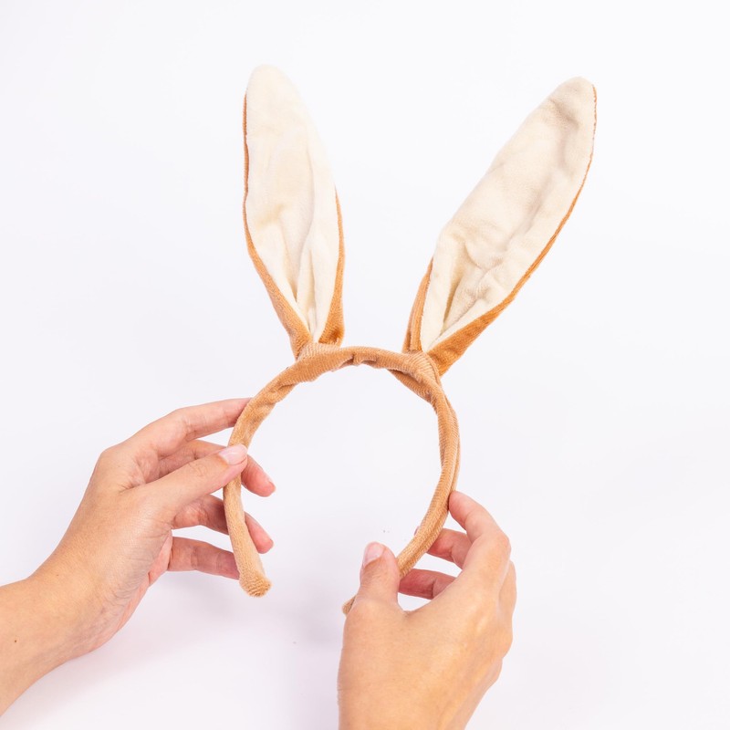 evelay Brown Bendable and Long Rabbit Ears Headband Ideal Cute