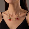 Roe Dolph Gold Charm Necklace for Women Red Heart Cherry