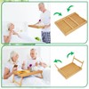 Bed Tray Table with Handles Folding Legs, Bamboo Breakfast Food