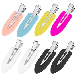 Non-marking Bangs Clip Ezfishoom Non-marking Hair Clip Makeup Hairpin Non-marking Pin Cute Bangs Clip Non-marking Pin Hair Clip Hairpin for Facial Wash Makeup Hair Salon Professional (8 Pieces)