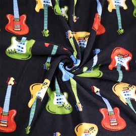 Fleece Fabric by The Yard | Half Yard 18” X 60" Inch Wide | Soft Anti-Pill Polar Fleece Fabric | Fleece Material Blanket, Throw, Poncho, Pillow Cover, Booties - Guitar Fleece by The Yard