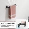 SAYAYO Black Towel Rail Wall Mounted Towel Holder 30CM, Waterproof
