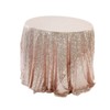 MAGICLULU Hotel Wedding Sequin Tablecloth Round Rose Gold Table Cover