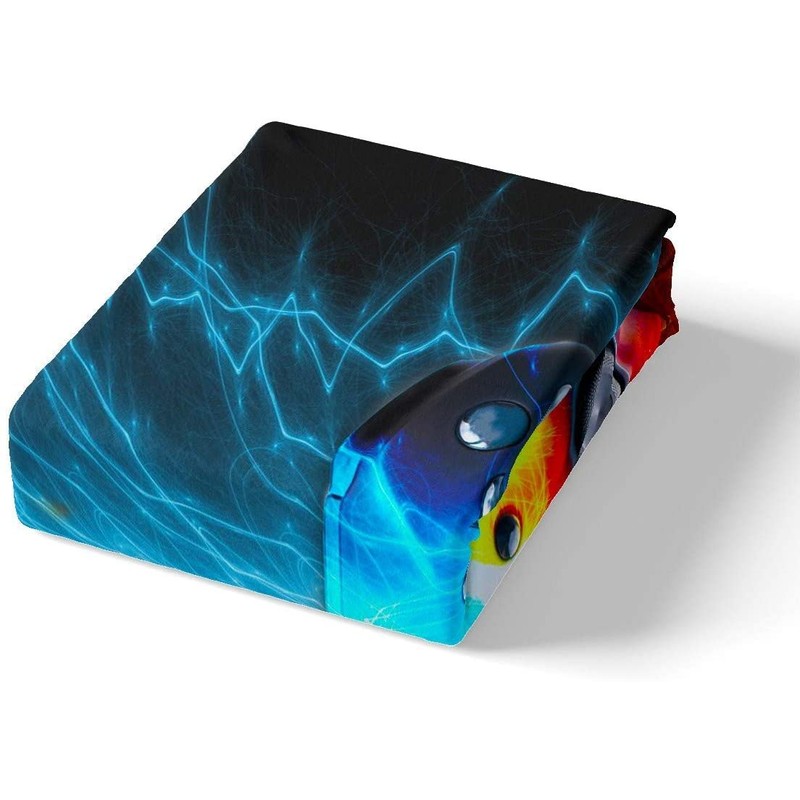 Loussiesd Boys games bed sheet set lightning gamepad fitted sheet