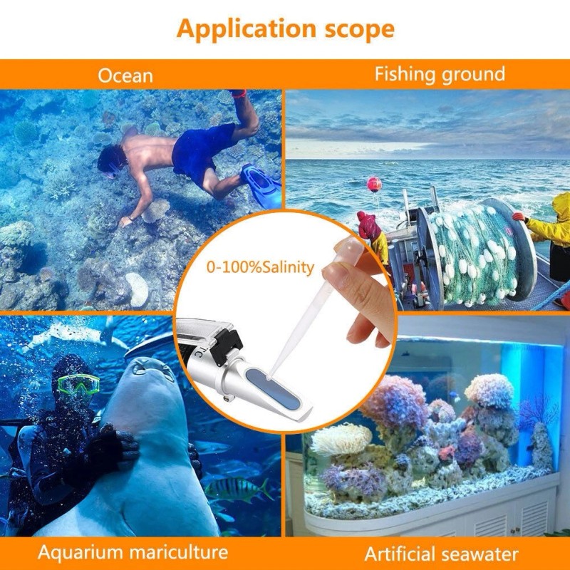 Unbranded Adjustable 0-100‰ Salinity Refractometer Aquarium Seawater Salt Water Tester+ATC