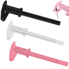 Digital Caliper Double Scale Ruler, Set of 3, Plastic, Mini Calipers, Measuring Range 0-150 mm, Outer Diameter Measurement, Inner Diameter Measurement, Step Measurement, Depth Measurement, Measuring