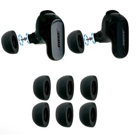 Comply TrueGrip Pro Ear Tips for Bose QuietComfort II & Ultra TWo-240-A, Sound Insulation, Fit, Fall Prevention, 3 Pairs, Size S, HC330-42041-01