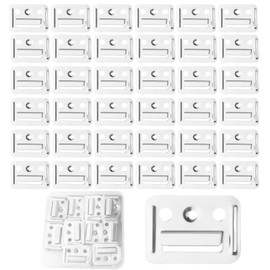 No Rust 50 Pcs Wall Panel Buckles Stainless Steel Wall Panel Clips Silver Heavy Duty Interlocking Hanging Clips 40mm × 30mm Mounting Brackets for Integrated Walls Panels, Furniture & Couch Fixings