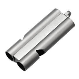 ljhnba Silbatos De Emergencia Ruidosos Entrenador Doble Tubo Portátil Señal Titanio Seguridad Supervivencia Aire Libre Emergencia Portátil Ligero Duradero