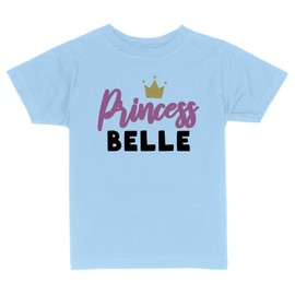 Princess Belle Toddler Kids T-Shirt 2T Light Blue