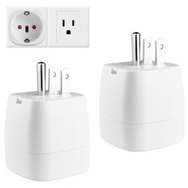 2 Pack EU to US Plug Adapter, Europe to US Plug Adapter, Euro to US Plug Adapters, for of EU France Type C/E/F Plugs to America