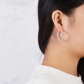 Philip Jones Silver Plated Link Hoop Earrings