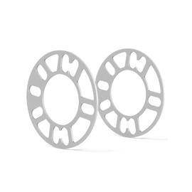 GAsupply Wheel Spacer, 0.1 inch (3 mm), 4 Hole, 5 Holes, 4 Holes, 4 Holes, 4 Holes, 4/5 H, Aluminum, 0.1 inch (3 mm), 4/5H, Silver, Set of 2