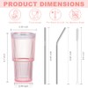 2 vasos de plástico acanalados de 20 oz con tapa