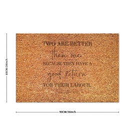 DecStic Two are Better Than One Coir Door Mat Door Mats Farmhouse Bible Verse Durable Coir Non Slip Mat for Garage Patio High Traffic Areas 24x36in
