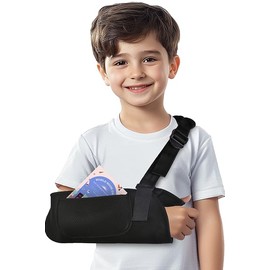 Kids Arm Sling Shoulder Immobilizer, Toddler Sling Wrist/Elbow Brace for Men Women Injury, Torn Rotator Cuff Surgery Recovery Slings, Right Left Mesh Hand Injuries Support Holder, Padded Mesh Broken Collarbone Fracture