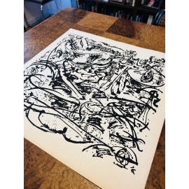 Vintage Reprint Of Jackson Pollack - ECHO - 1951 - Black Enamel Paintings