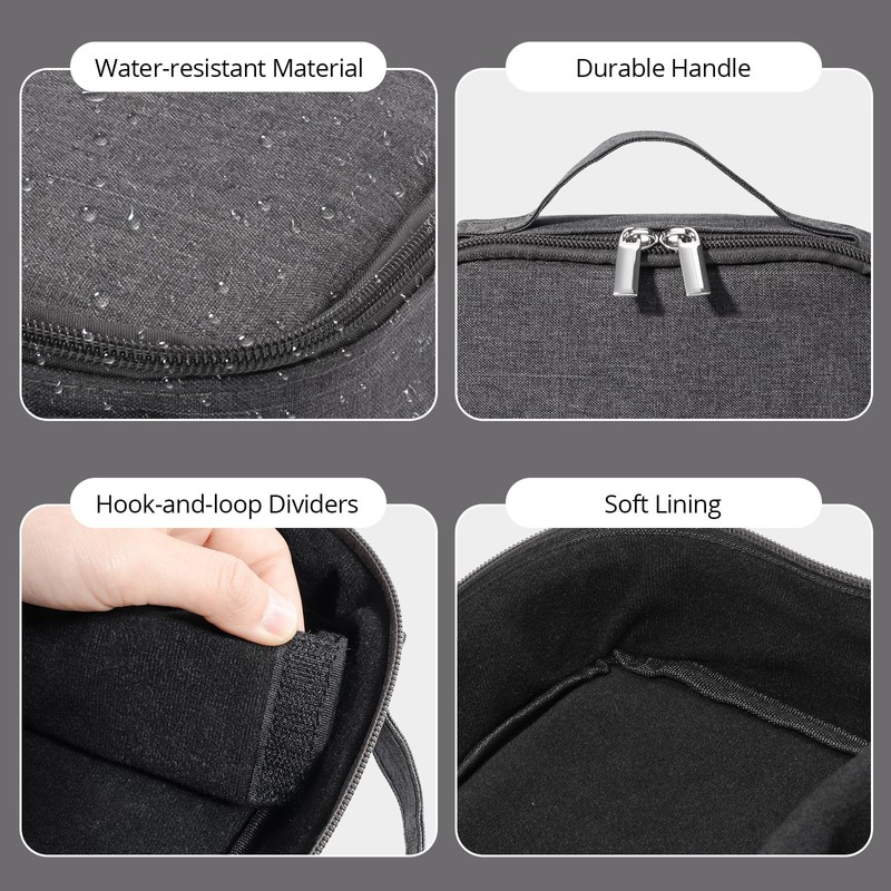 Lolalet Travel Sunglasses Case, 7 Slots Travel Case for Sunglasses,