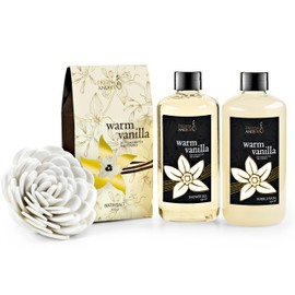 Warm Vanilla Bath & Body Gift Set for Men and Women – 5-Piece Spa Kit with Shea Butter, Vitamin E, and Reusable Beautiful Basket – Perfect Unisex Gift for Relaxation