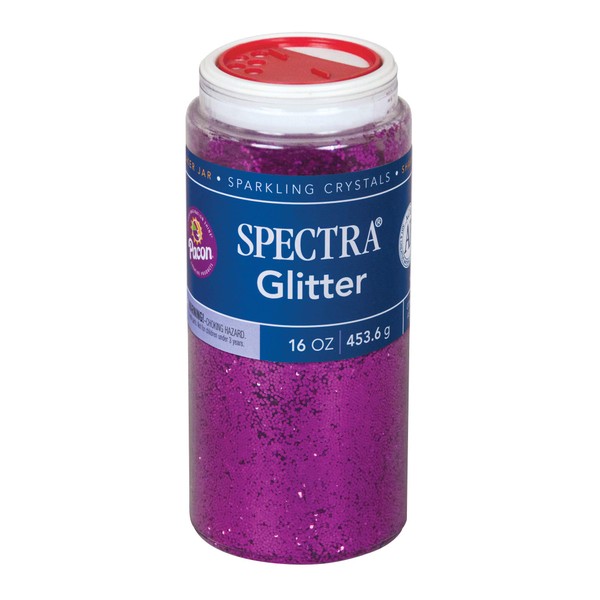 Pacon Spectra Glitter Sparkling Crystals 0091730, 16 Oz. Shaker, Purple