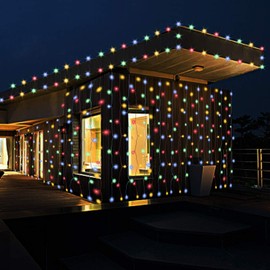 IMAGE Curtain Lights 6x3m Mains Powered 8 Modes String Curtain Light with 600 LEDs Waterproof Outdoor Garden Light Wedding Decoration Christmas Party Lighting, Multicolor