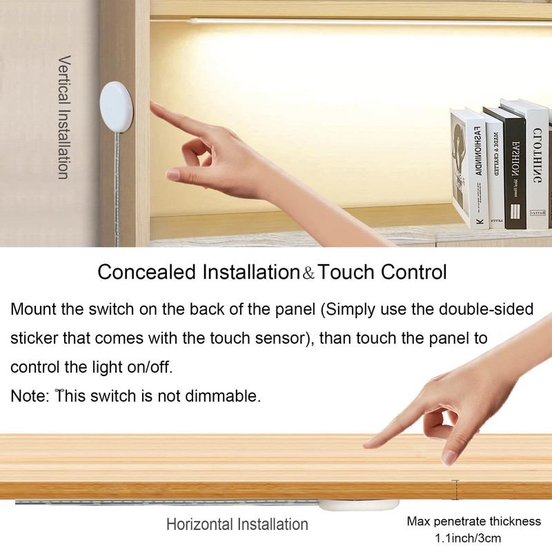 Hidden Touch Switch, AC 110V 250Watt Touch Sensor Switches with