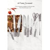 elitequo 13 pieces Kitchen Knife Block Set with Sharpener,Dishwasher Safe,German