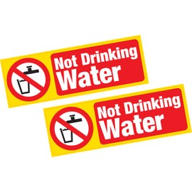 2 x Not Drinking Water Vinyl Sticker Hazard Health and Safety Shop Business