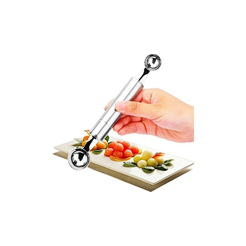 Double Ended Headed Fruit Icecream Ball Spoon Melon Baller Parisienne