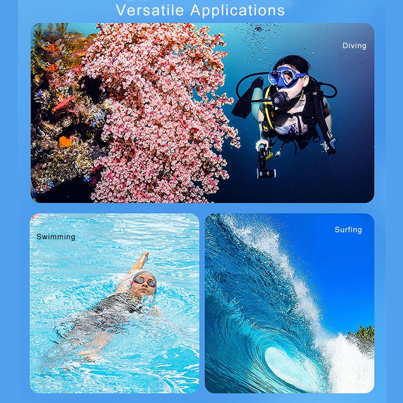 Wasserdichtes Action-Kamera-Gehäuse, 40 M Unterwasser-Tauchschutzhülle mit Halterungszubehör für GO3S, Transparentes