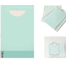 Losuya Einweg-Lätzchen für Erwachsene, Ess-Lätzchen, Lebensmittelfänger, Krümelfänger, Lätzchen, Schürzen, 10 Stück