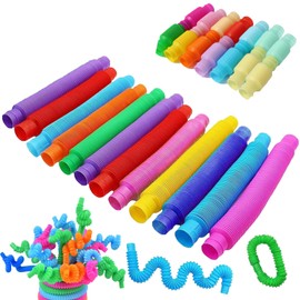 24 Pcs Pop Tubes, Sensory Tubes, Colorful Fun Air Tubes Toy Sensory Toys Applicable to All Groups Increase the Fun Calm the Mood