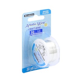 Artistic Wire Alambre de Cobre Chapado en Plata, Resistente al deslustre, Calibre 30, 0.26 mm