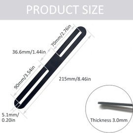 Adjustable Flat Connector Repair Plate Wood Connector Connection Plate - 4 Pieces 215 x 24 mm Flat Corner Bracket with Slot for Repair Fixing Wood, Furniture and DIY Projects (Black)