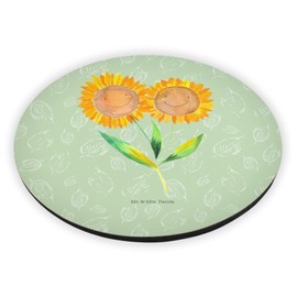 Mr. & Mrs. Panda Round Magnet Sunflower - Gift, Office Magnet, Favourite Person, Fridge Magnet, Friendship, Flowers Decoration, Spring Decoration, Plants, Best Friend