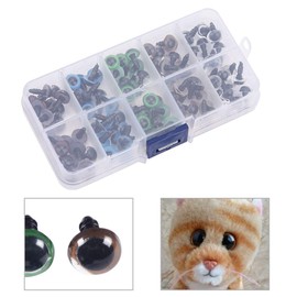 100pcs-Ojos de seguridad de plástico de colores mezclados de 10/12mm para muñeco de oso de peluche marioneta artesanía de animales de peluche DIY con arandelas una caja (10mm)