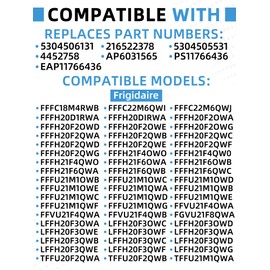 5304506131 Freezer Door Gasket Compatible with Frigidaire Crosley Kenmore Tappan Replaces 216522378 5304505531 4452758 AP6031565 PS11766436 EAP11766436