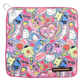Marushin 3335016500 Golf Towel, Sanrio Characters Popping Characters, Club Towel, Ball Towel, Microfiber with Carabiner, Water Absorption, Character
