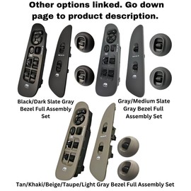 SWITCHDOCTOR Rear Passenger Window Switch and Tan Bezel Set for with 2002-2008 Dodge Ram (Khaki, Taupe, Tan, Beige, Light Gray)