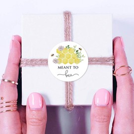 Bee Meant to Bee Stickers, 1 Inch Mint to Be Wedding Party Favor Sticker Labels, 120-Pack