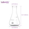 Labvida 4pcs of Narrow Mouth Glass Erlenmeyer Flasks, Vol.250ml, 3.3