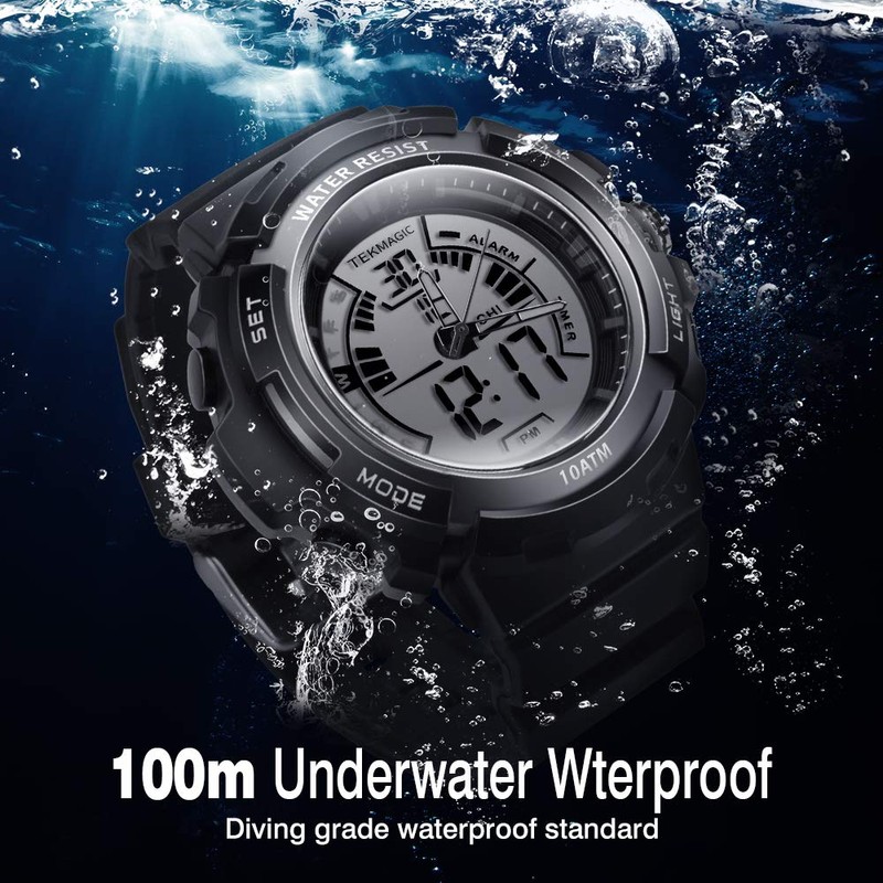 BANGLIN 100m Water Resistant Sport Diver Watch Underwater Submersible Stopwatch