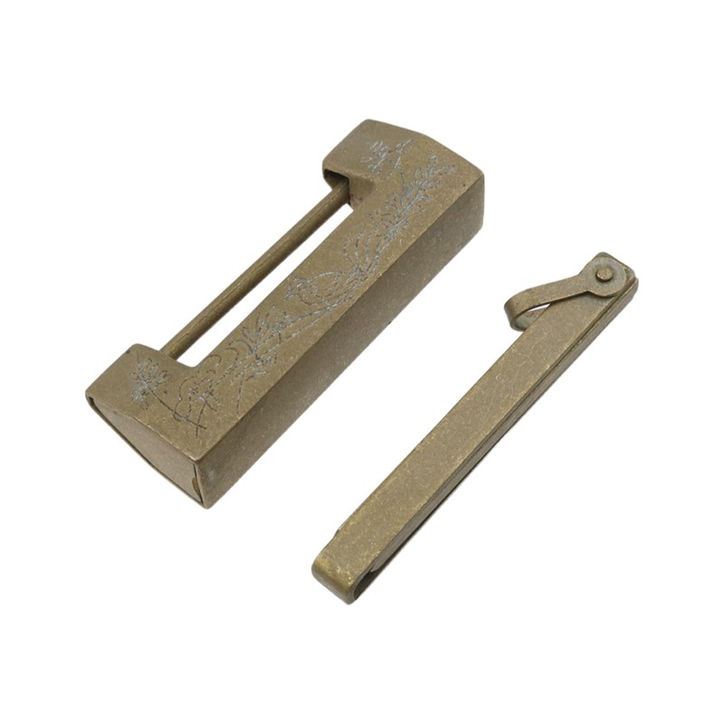 Coshar Antique Lock and Key Brass Chinese Style Padlock with