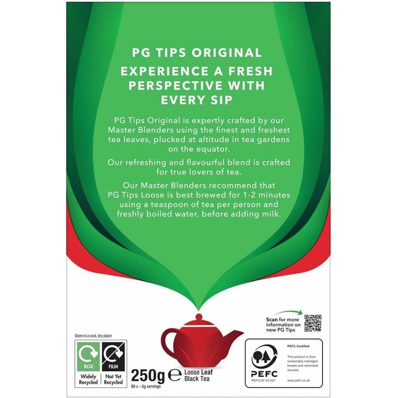 PG Tips Loose Leaf Tea, 250 Grams